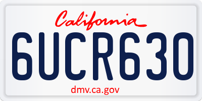 CA license plate 6UCR630