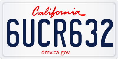 CA license plate 6UCR632