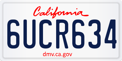CA license plate 6UCR634