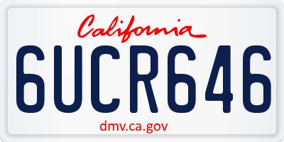 CA license plate 6UCR646