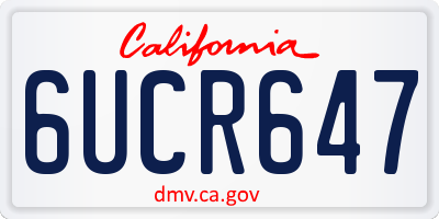 CA license plate 6UCR647