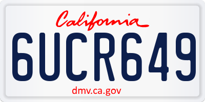 CA license plate 6UCR649