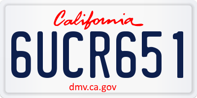 CA license plate 6UCR651