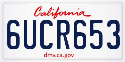 CA license plate 6UCR653