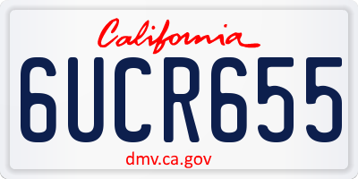 CA license plate 6UCR655
