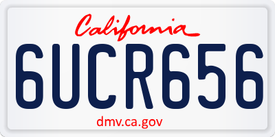 CA license plate 6UCR656