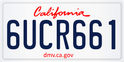 CA license plate 6UCR661