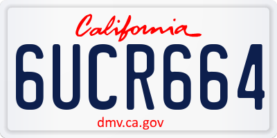CA license plate 6UCR664