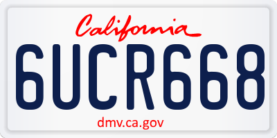 CA license plate 6UCR668
