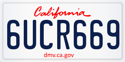 CA license plate 6UCR669