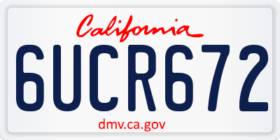 CA license plate 6UCR672