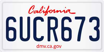 CA license plate 6UCR673