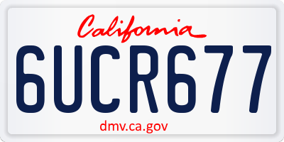CA license plate 6UCR677