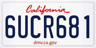 CA license plate 6UCR681
