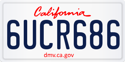 CA license plate 6UCR686