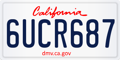CA license plate 6UCR687