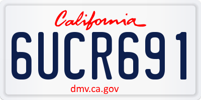 CA license plate 6UCR691