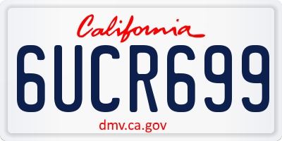 CA license plate 6UCR699