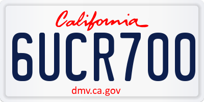 CA license plate 6UCR700