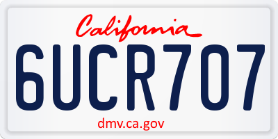 CA license plate 6UCR707