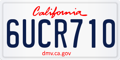CA license plate 6UCR710
