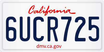 CA license plate 6UCR725
