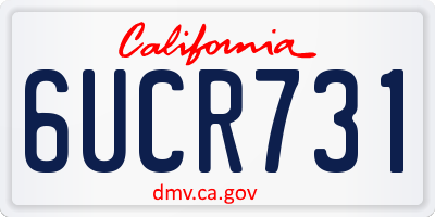 CA license plate 6UCR731