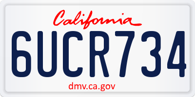 CA license plate 6UCR734