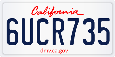 CA license plate 6UCR735