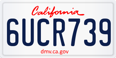 CA license plate 6UCR739