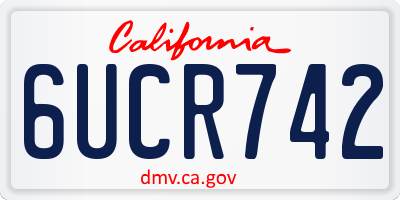 CA license plate 6UCR742