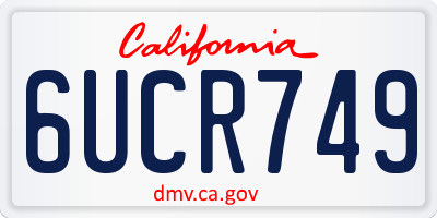 CA license plate 6UCR749