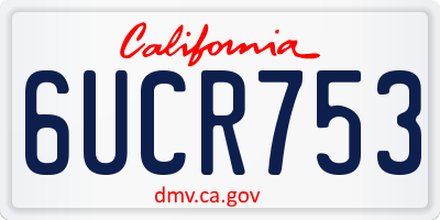 CA license plate 6UCR753
