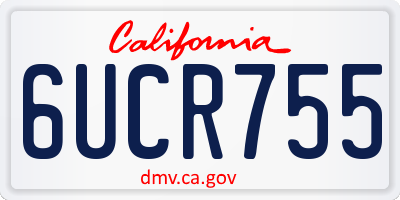 CA license plate 6UCR755