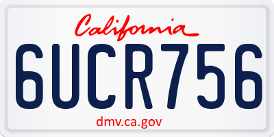 CA license plate 6UCR756