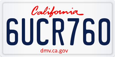 CA license plate 6UCR760