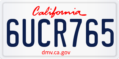 CA license plate 6UCR765