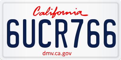 CA license plate 6UCR766