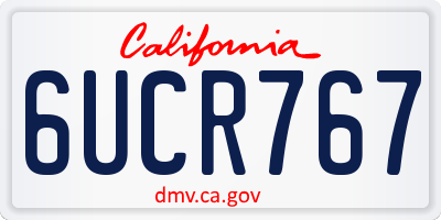 CA license plate 6UCR767