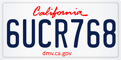 CA license plate 6UCR768