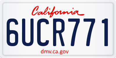 CA license plate 6UCR771