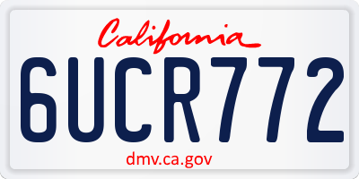 CA license plate 6UCR772