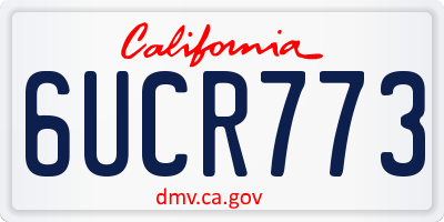 CA license plate 6UCR773