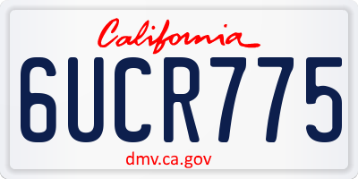 CA license plate 6UCR775