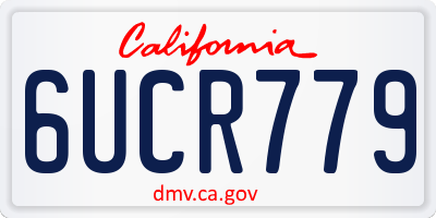 CA license plate 6UCR779