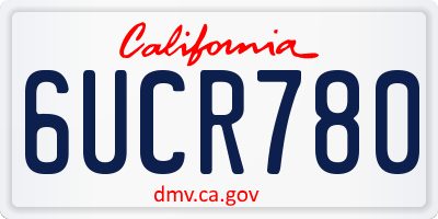 CA license plate 6UCR780