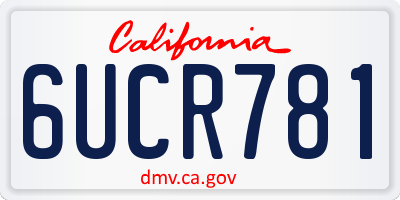 CA license plate 6UCR781