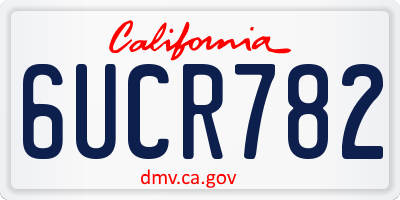 CA license plate 6UCR782