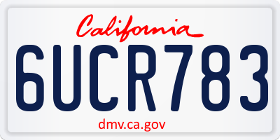 CA license plate 6UCR783