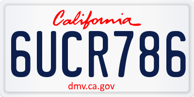 CA license plate 6UCR786